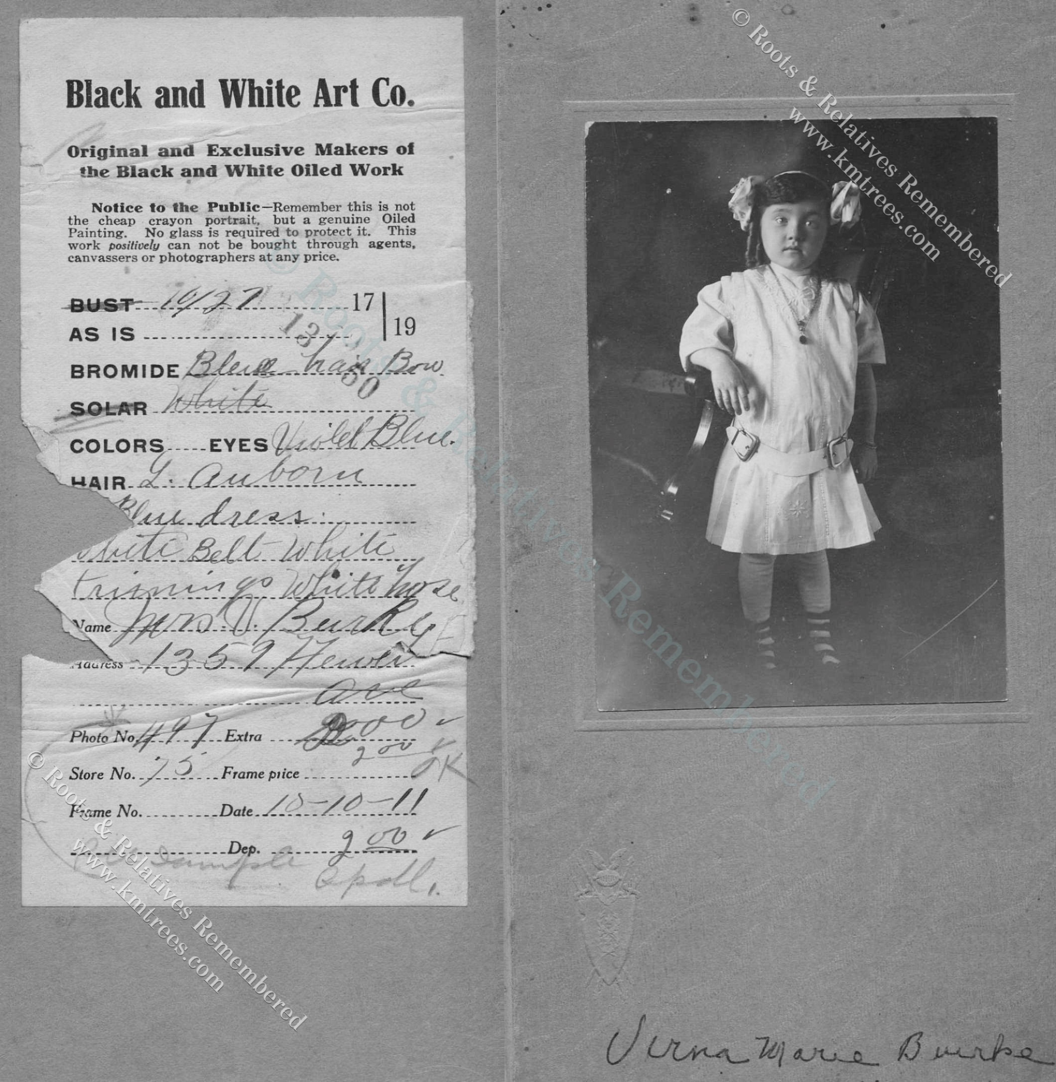 1911 Verna Burke, age 4
