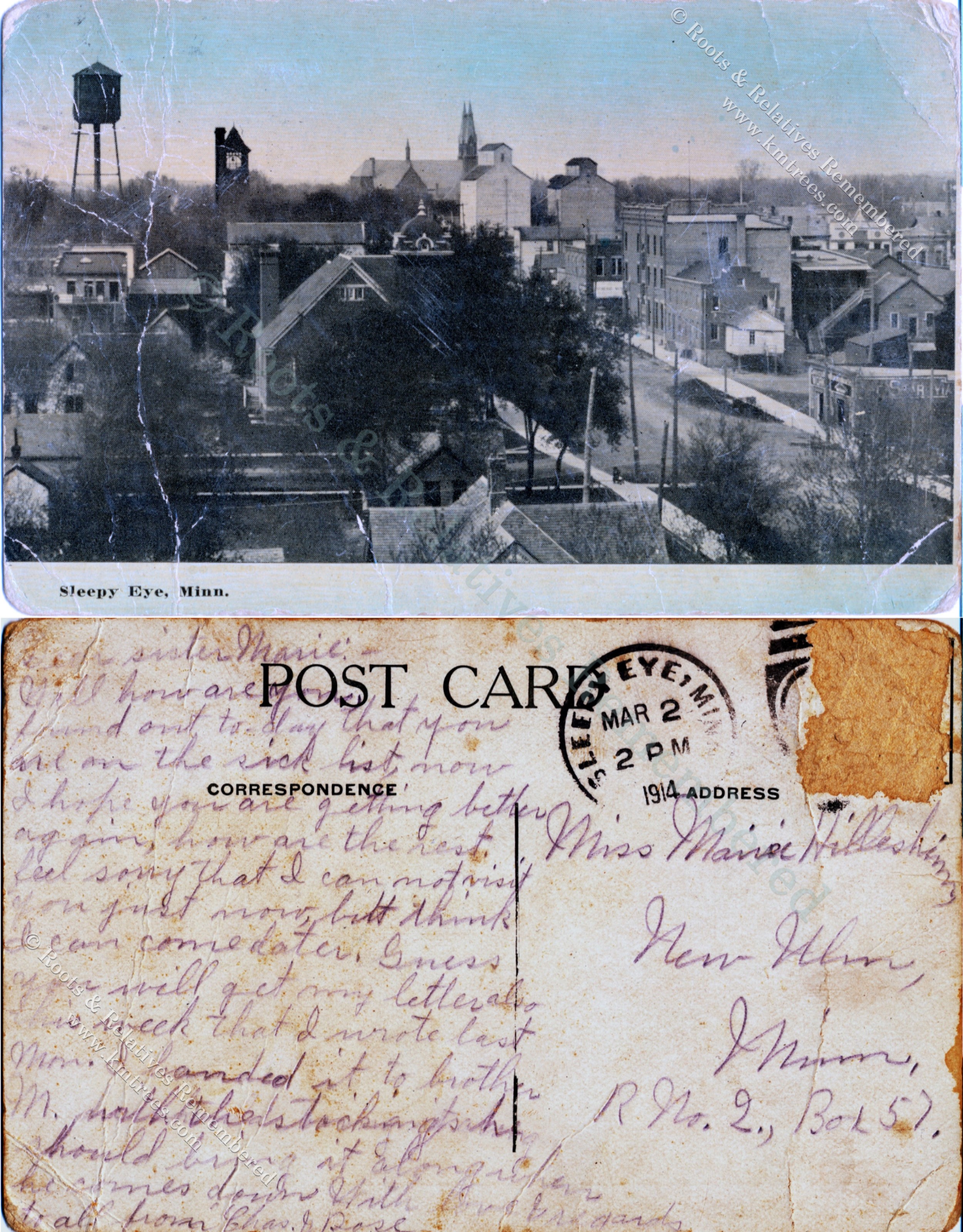 19140302 Charles & Rose (Hillesheim) Wiltscheck to Mary (Hillesheim) Kloeckl 19140302 Charles & Rose (Hillesheim) Wiltscheck to Mary (Hillesheim) Kloeckl