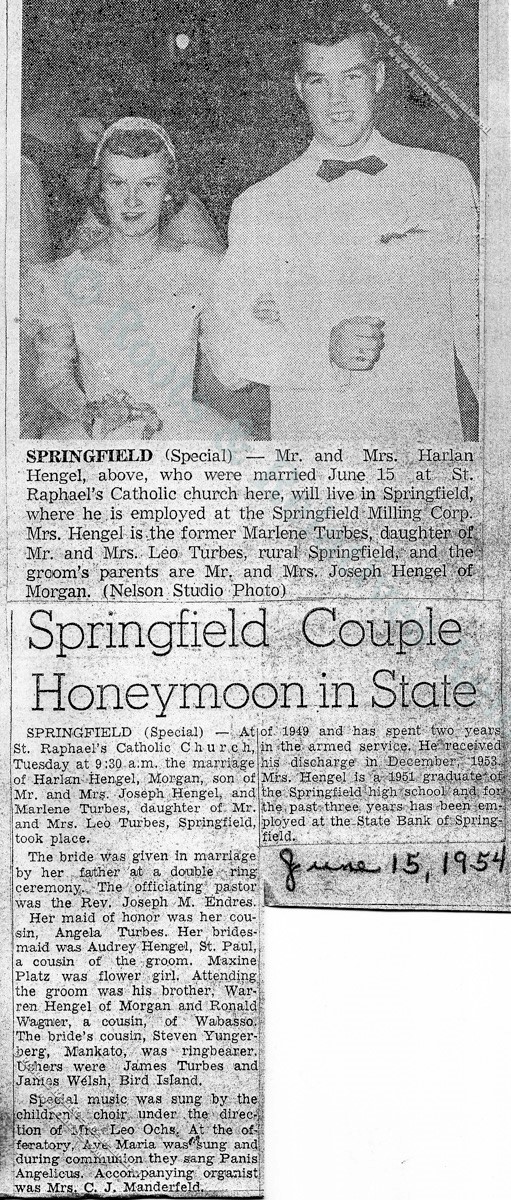 1954 Wedding--Harlan J. Hengel & Marlene M. Turbes 1954 Wedding--Harlan J. Hengel & Marlene M. Turbes