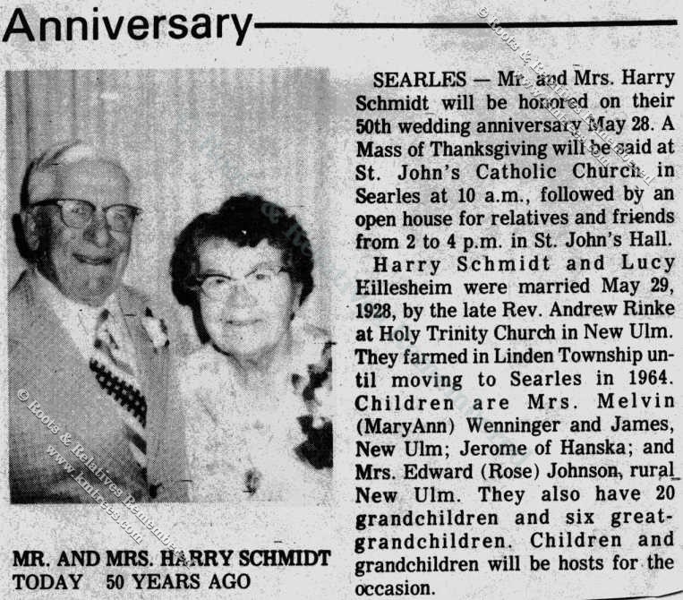 1978 50th Anniv--Harry & Lucy (Hillesheim) Schmidt